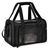 L&h-cfcahl - Sac de chat sac à main pour animaux de compagnie sortir portable petit sac de chien pliable respirant noir 402525CM