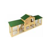Maxxpet - Clapier en bois pour lapin 204x45x84 cm - Clapier pour Poulet - Poulailler - Espace intérieur et extérieur - Cage à lapin - Brown