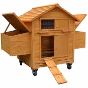 Mucola - Poulailler enroulable avec 2 nichoirs et rampe d'accès maison à poulets