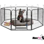 Puppy Run - Banc pour chien - Parc pour chien - Parc pour chiot avec 8 panneaux de chenil - Acier - 60 x 60 cm - Maxxpet