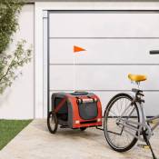 Vidaxl - Remorque de vélo pour chien orange et noir