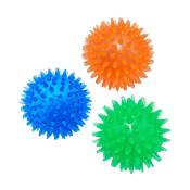 3-Pack Squeaky Dog Ball Toys,Dogs Chew Spiky Ball,