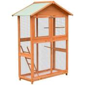 Hommoo Cage a oiseaux Pin massif et bois de sapin 120x60x168