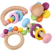 4 pièces perroquet jouet oiseau jouets à mcher suspendus en bois jouet perroquet jouant ensemble de jouets - Eosnow