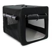 Caisse de transport noire pliable pour animaux domestiques, xl (94x66x74cm), avec coussin - Fudajo