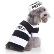 Ensoleille - Vêtements pour animaux de compagnie, vêtements de Transformation de prisonnier, vêtements pour chiens à rayures noires et blanches(XL)