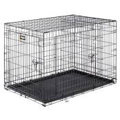 Ferplast Ferplast Cage de transport pliable pour chiens DOG-INN 105, enclos pour chiots, transport en métal séparation inclus, porte double avec ferme