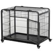 Cage pour chien pliable cage de transport sur roulettes