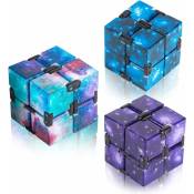 Fortuneville - 3 jouets en forme de cube infini, anti-stress, adaptés aux adultes et aux enfants pour passer le temps, jouets cubes infinis pour les