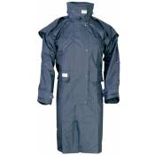 Amahorse - l, Bleu marine: Veste d'équitation en nylon imperméable avec manteau indéchirable, ouverture arrière et capuche amovible