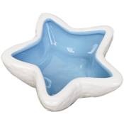 Lumten - Bol de nourriture en céramique pour hamster bol de nourriture pour hérisson Chinchilla bol d'eau créatif étoile de mer bleu clair