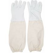 Linghhang - m) Gants de protection en peau de mouton pour apiculteurs, gants universels en cuir pour apiculteurs avec housse ventilée, gants
