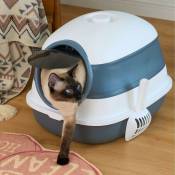 Soges - Grand bac à litière fermé moderne pour chat