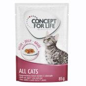 48x85g All Cats en gelée Concept for Life - Sachets et Boîtes pour Chat