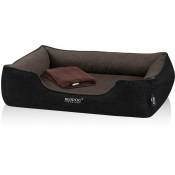 Beddog - Premium lit orthopédique pour chien clara, couverture polaire en bonus:MOCCA (brun/noir), l