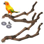 Jouet pour oiseau, Plate-Forme De Perchoir en Bois De Pommier Naturel, Supports De Branche, Accessoires De Cage à Oiseaux