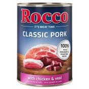 Rocco Classic Pork 6 x 400 g pour chien poulet, veau