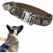 1 collier tactique pour chien, collier pour chien personnalisé, collier de dressage réglable pour chiens de taille moyenne à grande(Collier