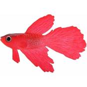 Aquarium poisson nageur en plastique, siliCône petits poissons réaliste et faux aquarium décoration (Betta Rouge) Fei Yu