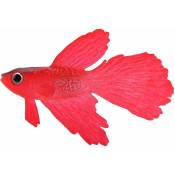 Fei Yu - Aquarium poisson nageur en plastique, siliCône petits poissons réaliste et faux aquarium décoration (Betta Rouge)
