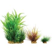 Wiha n°2 plantes artificielles 3 pieces h 20 cm Plantkit décoration d'aquarium Zolux Vert