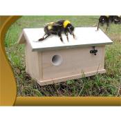 Bourdon Maison de bourdon Boîte de bourdon Boîte de nid de bourdon Boîte de nid d'abeille Maison d'insecte Hôtel d'insecte xxl avec toit métallique