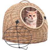 Cage de transport pour chats 60x45x45 cm Saule naturel The Living Store Brun