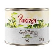 Lot Purizon Single Meat 12 x 200 g pour chat - agneau, fleurs de houblon