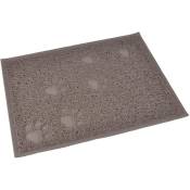 Tapis antiderapant litiere ou repas 30 x 40 cm taupe