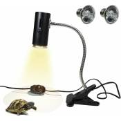 Ensoleille - Lampe chauffante Tortue Terrestre, 1 Ampoules uva uvb 50W, Lampe Chauffante Terrarium Infrarouge Lampe à Pince avec Support de Lampe à