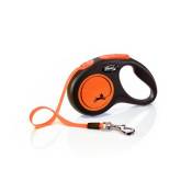 Laisse New Neon S Tape 5 m black/ neon orange Flexi