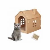 Maison carton chat avec griffoir