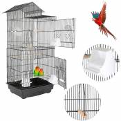 Cage à Oiseaux avec Poignée Portable Oiseaux Interieur 46 x 35,5 x 99 cm Noir - Noir