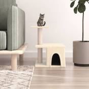 The Living Store - Arbre à chat avec griffoirs en sisal crème 48 cm Crème