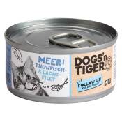 12 x 70 g Dogs’n Tiger Cat Filet, filets de thon et de saumon, nourriture humide pour chat