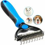 Brosse premium pour chiens et chats, brosse sous-poil pour chiens et chats à poils moyens et longs, 177cm - blue