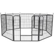 Chiot courir 8 éléments chacun 80x80cm enclos extérieur chiot clôture chiot chiens barrière chiens en liberté chiot en cours d'exécution - Melko