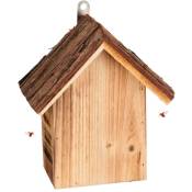 Hôtel à insectes, à suspendre, en bois, h x l x p : 23 x 19 x 12,5 cm, pour coccinelles, nature - Relaxdays