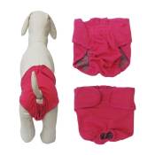 Ensoleille - Réutilisable Pantalon Physiologique Culotte Sanitaire Chiens Femelle Couches Hygiéniques pour Petits Moyens et Grands Chiens(rose)
