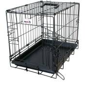 Maxxpet - Cage pour Chien 50x30x36 cm - Avec poignée - Caisse de transport pliante - 2 Portes - Panier de Transport pour Chien - Banc pour chien