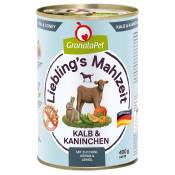6x400g Granatapet Liebling's Mahlzeit veau & lapin nourriture pour chien humide