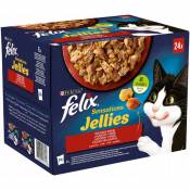 Gelée Felix Sensations - nourriture pour chat - poulet boeuf canard & agneau - 24x