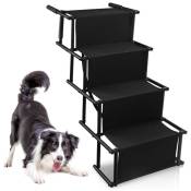 Escalier pour chien Pliable Escalier pour Chien Réglable Rampe, Rampe d'Accès Amovible et Pliable Supporte 60 kg 4 marches