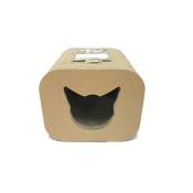 Griffoir Chat - Champion Companion Griffoir Scratcher Cat head Box Beige - 30 x 30 x