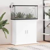 Support d'aquarium blanc brillant 81x36x73 cm bois