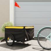 Vidaxl - Remorque de vélo noir et jaune 45 kg fer