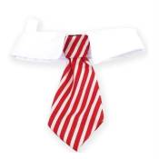 Col cravate pour animal de compagnie chat chien déguisement rayure blanche et rouge !