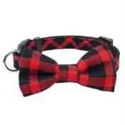 Collier de chien avec noeud à motif carreaux déguisement ecossais rouge et noir !