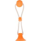 Jouet avec ventouse et balle. gamme zuki couleur orange