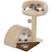 The Living Store - Arbre à chat avec griffoir en sisal 40 cm Beige et Marron Beige